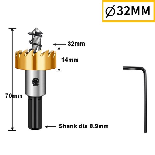 12 mm - 80 mm HSS Titanium Drill Bit Hole Saw Stainless Steel Metal Alloy Cutter - Picture 33 of 47
