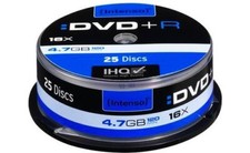 Confezione n° 25 DVD+R 16x 4,7 GB 120 min Intenso 4101154