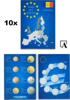 10x (10 Stück) Andorra Münzkarte Klappkarte f Euro Kursmünzensatz KMS Leuchtturm