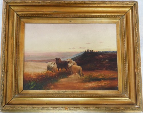 ÖLGEMÄLDE " LANDSCHAFT MIT SCHAFEN“ H. HANBAL UM 1880 - Bild 5 von 5