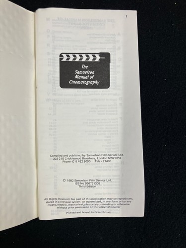 THE SAMUELSON MANUAL OF CINEMATOGRAPHY AND SALES CATALOG, 1982/83 - Picture 2 of 7