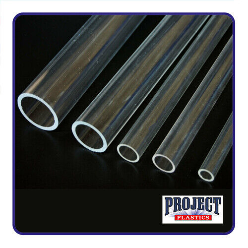 PERSPEX ACRYLIC CLEAR TUBE 1 METER LONG PMMA SEVERAL DIAMETERS & WALL THICKNESS - Foto 1 di 2