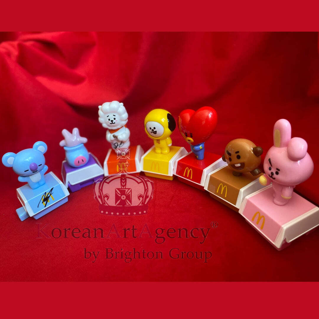 BTS✖️McDonald's サウシーペンセット 7色 BT21 Mcdonald's Meal Toy SET 7pcs JHope Jimin V Kim Tae Hyung Jin