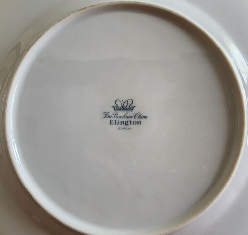 Elington Dinner Plates (pair) 10 1/4" Wade Porcelain White Blue Grey Platinum ! - Picture 13 of 14