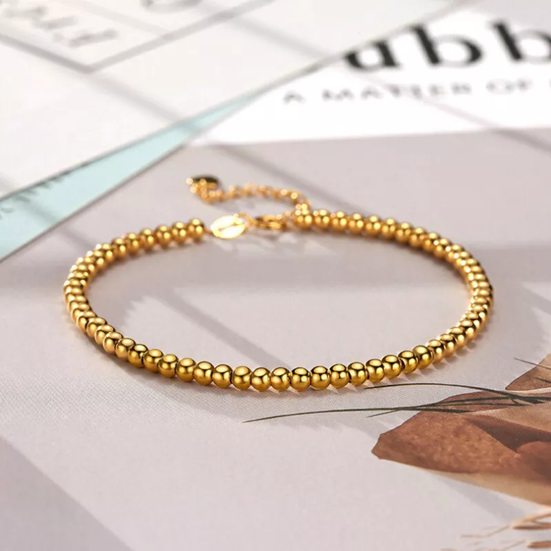 Solid gold bead clearance bracelet