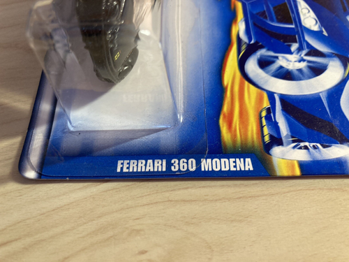 Hot wheels Ferrari 360 Modena rare new on long card from 2000 in black - Picture 6 of 8