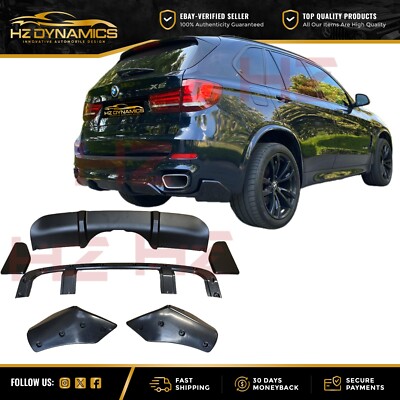 MATTE BLACK PERFORMANCE AERO DIFFUSER FOR BMW X5 F15 13-17 M SPORT PLASTIC UK