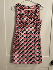 Gap Designed & Crafted Sleeveless Fully Lined Dress Pink And Blue Geometric Sz 2