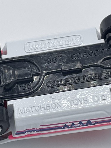 Matchbox CHEVROLET CORVETTE 1993 bianco 1987 1:56 MB14-G11 pressofuso sciolto - Foto 13 di 24