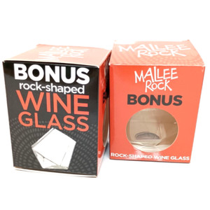 2 x Mallee Rock Stemless Diamond Rock Shape Wine Glass New ~ Can't Tip Over!