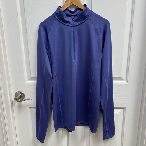 Stoic Mens XL Purple Performance BaseLayer 1/4 Zip Pullover Thumb Hole Outdoors
