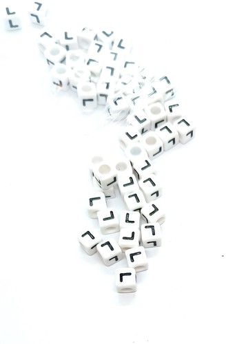 7mm Blanco Cubo Alfabetos Cuentas de Acrílico 50pcs / Simple a-Z ,100pcs / - Imagen 15 de 32