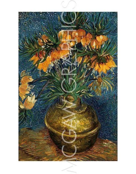 Crown Imperial Fritillaries in a Copper Vase 1886, van Gogh, Art Print 14x11"432 - Image 2 of 2