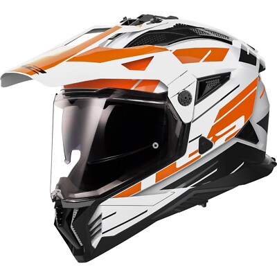 Motorrad Enduro Helm M - LS2 MX702 Pioneer 2 II Namib - weiß-orange