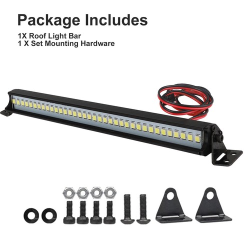 36 LED Roof Lamp Metal Bright Light Bar for 1/10 SCX10 90046 TRX4 RC Car Crawler - Picture 2 of 10