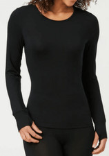 2-PACK Free Country Women Black Microtech Heat Base Layer LS Top Shirt NWT L 60