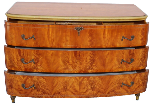 French Burl Tiger Oak dresser - Picture 6 of 11