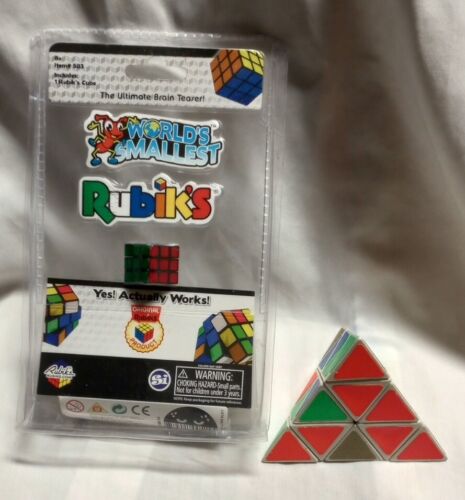Lot de 2 Rubik's - Pyraminx Rubik's Cube vintage pyramide et mini Rubik's Cube - Photo 1/13