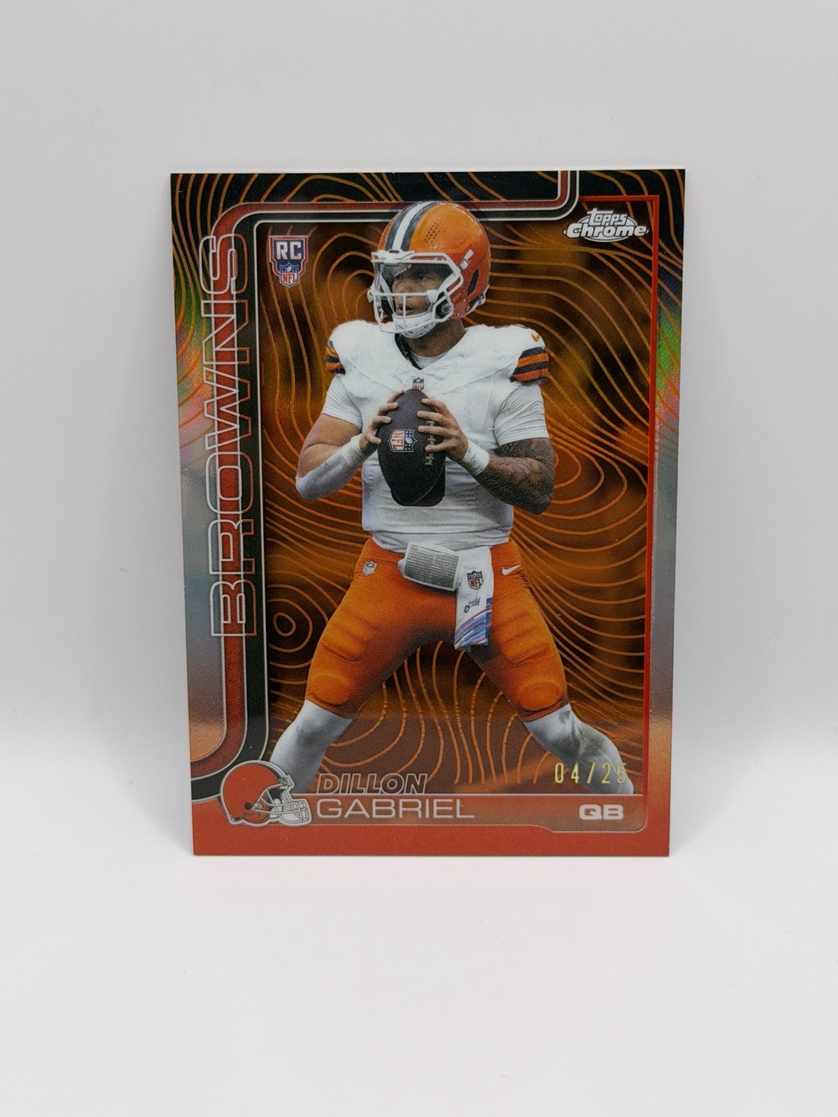 2025 Topps Chrome Dillon Gabriel Orange Refractor /25 RC #317 Cleveland QB