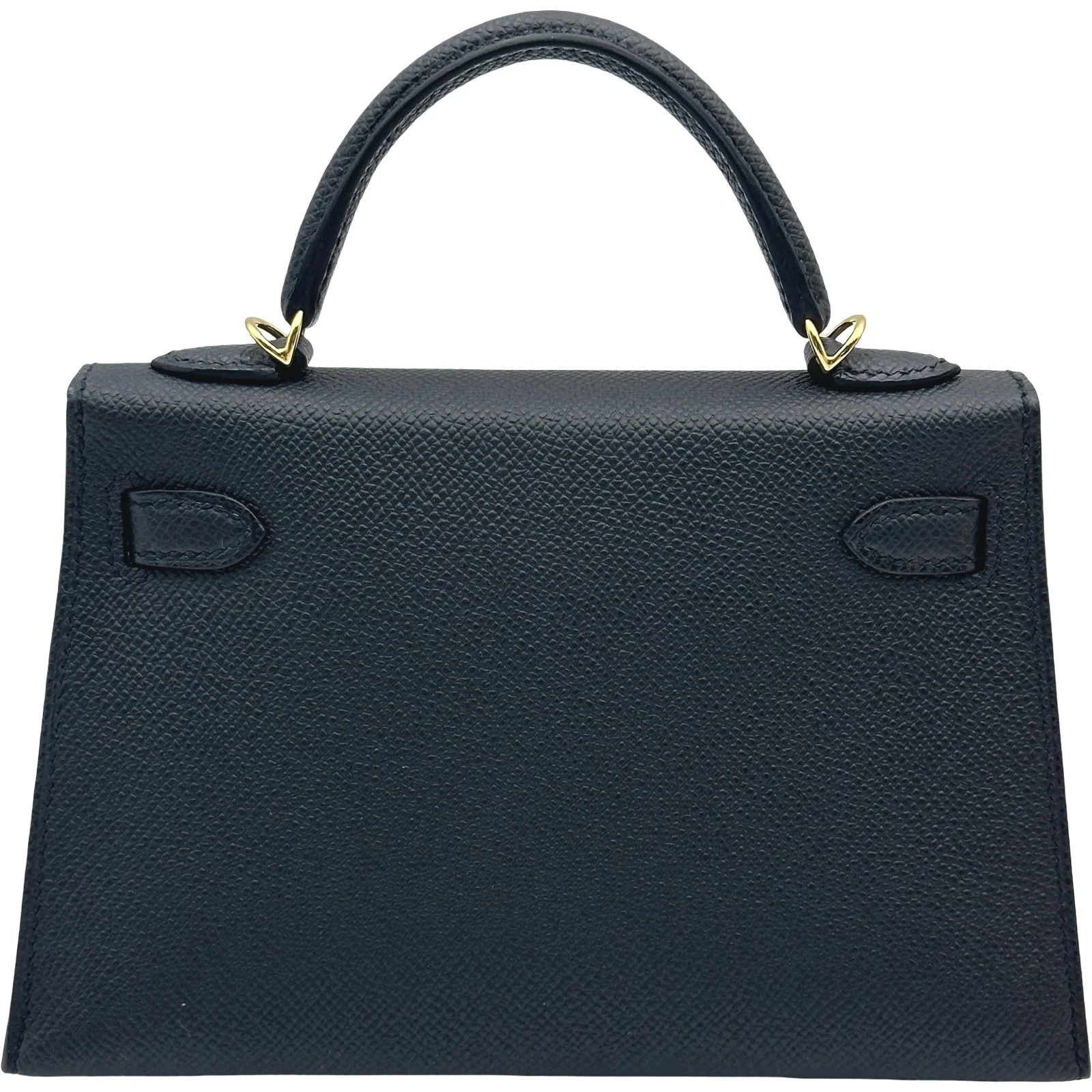 HERMES Mini Kelly 2 Black Epsom Leather Handbag K Stamp #OKB47 image 2