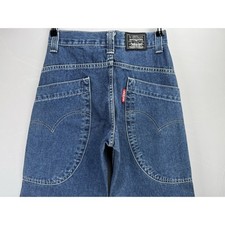 Levi's Jeans "Unique" Girls 12 M Wide Leg Blue Denim Red Tab Patch Baggy Vintage