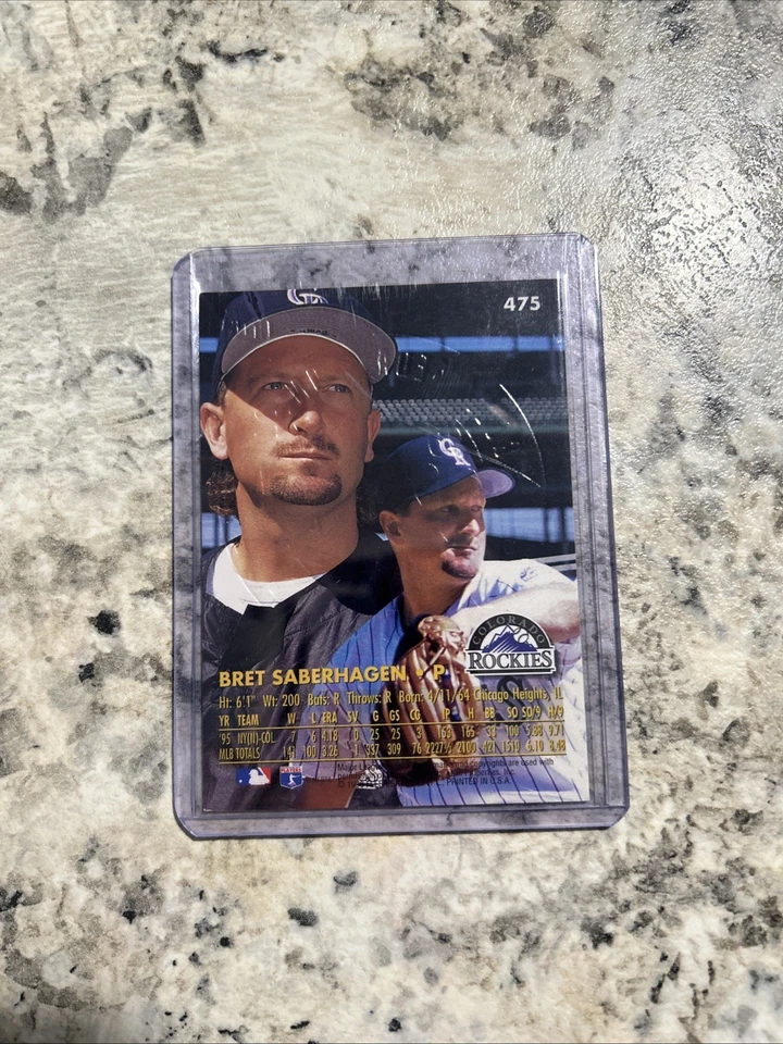 1996 Fleer Ultra - Bret Saberhagen #475 Gold Medallion Edition - Image 2 of 2