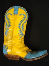 SENDRA Lawman Heritage Yellow/Blue Gr. 42 / 8,5 Cowboy Boots Cowboystiefel