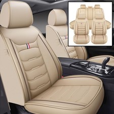 Front Rear Leather Seat Covers Full Set 5-sits Cushion Protector For Nissan