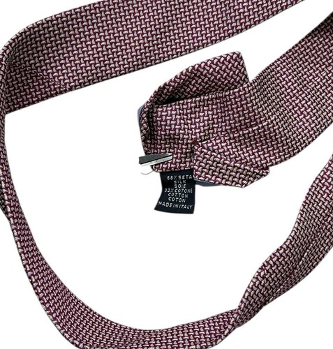 BOGG Silk Tie ITALY Purple Blue Geometric W:3.6" EUC - Picture 3 of 4