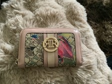 Pink floral River Island Zip Around Purse