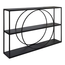 Geometric Pirzada Wall Shelf, 36" x 24", Black, Modern Wall Storage