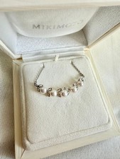 MIKIMOTO Necklace, Pearl, 5.5-6.0mm, Leaf, Silver
