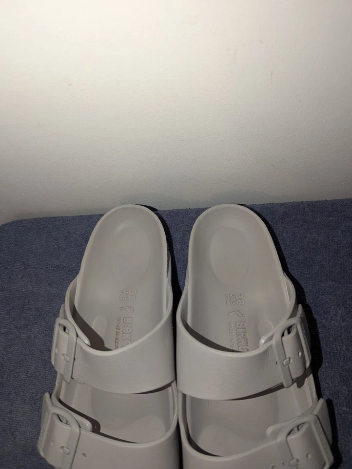 Сандалии женские Birkenstock Arizona Eva размер ЕС 38 США 7 серебристые без шнуровки комфортные - Изображение 3 из 4