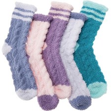 Womens Fuzzy Socks Cozy Fluffy Winter Cabin Slipper Warm 5-9 Mix Color B
