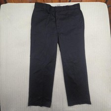 Vintage Dickies Pants Mens 42x30 Black Flat Front Chino Workwear USA Made