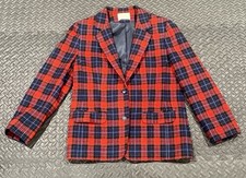 Pendleton Women s Vintage Virgin Wool USA Red Plaid Blazer Jacket