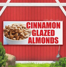 CINNAMON GLAZED ALMONDS Indoor Outdoor Banner Sign with grommets