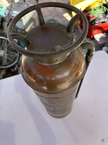 Antique The Elk Hart - Elkhart Brass Mfg Co Copper Brass Fire Extinguisher,Empty - Picture 8 of 21