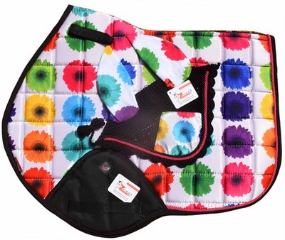 Multi Flower Satin Print Close Contact Schabracke + passende Ohrhaube