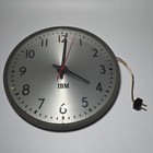 Vintage IBM Industrial School Clock 13" Glass Face Metal USA Silver - PARTS (#5)
