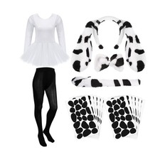 Boyiee Girl Dalmatian Costume Set Dog Ears, Headband, Bowtie, Long ... Fast Ship