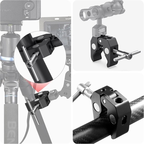 Homeet Super Clamp Stativ Klemme mit 1/4 und 3/8 Gewinde Schraube Adapter, - Bild 5 von 7