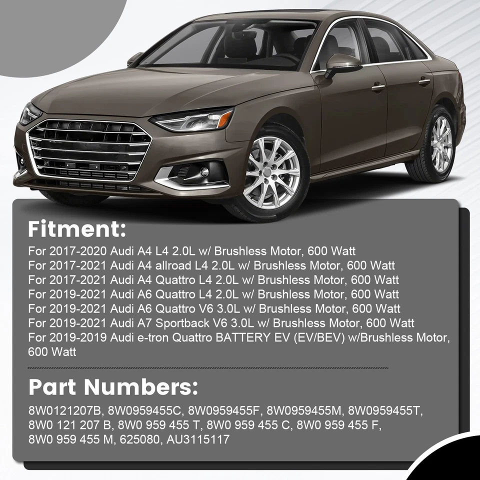 Radiator Cooling Fan Assembly For 2017-2019 Audi A4 allroad A5 Quattro S4 S5 - Imagem 4 de 4