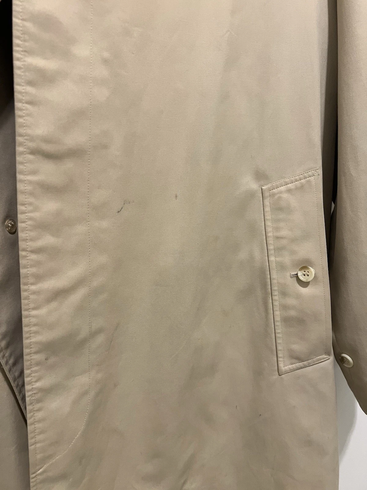 Vtg Burberrys Men’s Beige Long Trench Coat Nova Check Lining no belt - product detail image 5