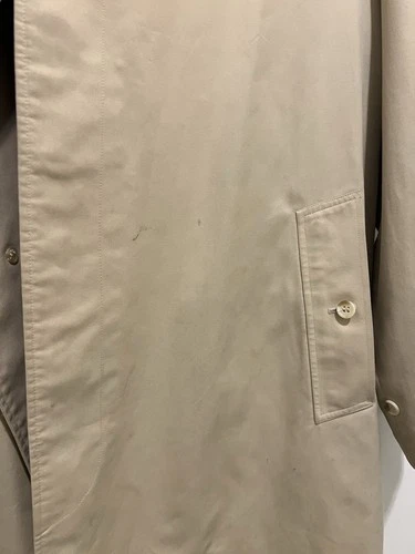 Vtg Burberrys Men’s Beige Long Trench Coat Nova Check Lining no belt image 5