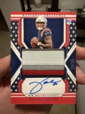 2024 Joe Milton National Treasures Stars Stripes Patch Auto /25 Rookie Jersey #