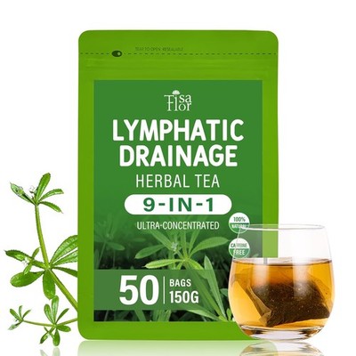 Cleavers Herb Lymphatic Drainage Tea Bags, 50 Counts for Lymph System & Immune S