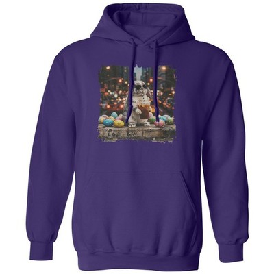 Cool Bunny Iced Coffee Easter Vibe Graphic Unisex Hooded Sweatshirt