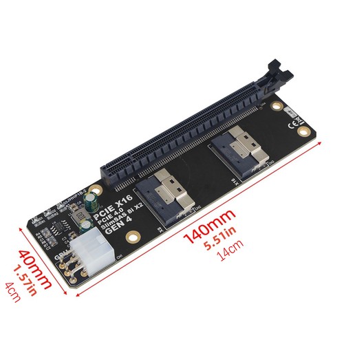 NEW SlimSAS 8i x2 to PCIe4.0 x16 Slot Adapter SFF8654 Riser Card for Network - Photo 9/9
