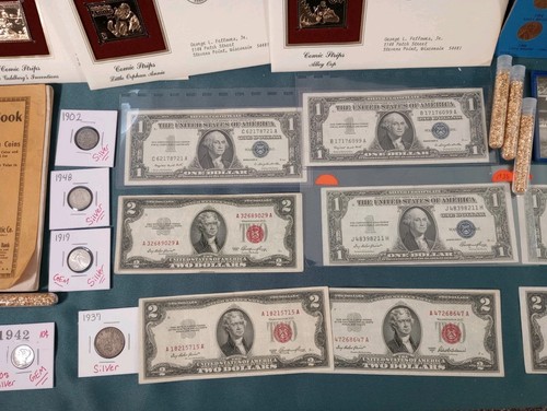 Huge Coin & Currency Collection Lot .Gold, Silver,Barber, Errors,,OBW Rolls - Picture 3 of 24